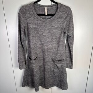 GILI Womens Small Gray‎ Long Sleeve Light Sweater/Knit Dress Pockets Casual Fall